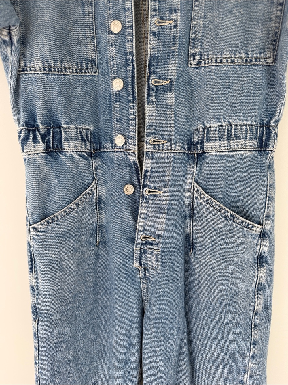 We The Free Light Blue Short-Sleeve Denim Jumpsuit - Picture 7 of 12
